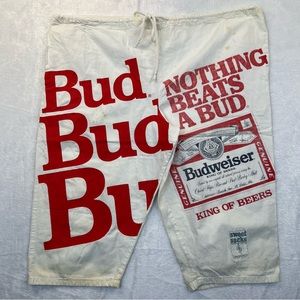 Budweiser White and Red Graphic Men's sweet sacks linebacker Shorts